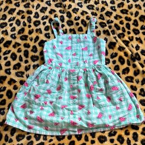 Cat & Jack Size 4t Green and Pink Watermelon Dress